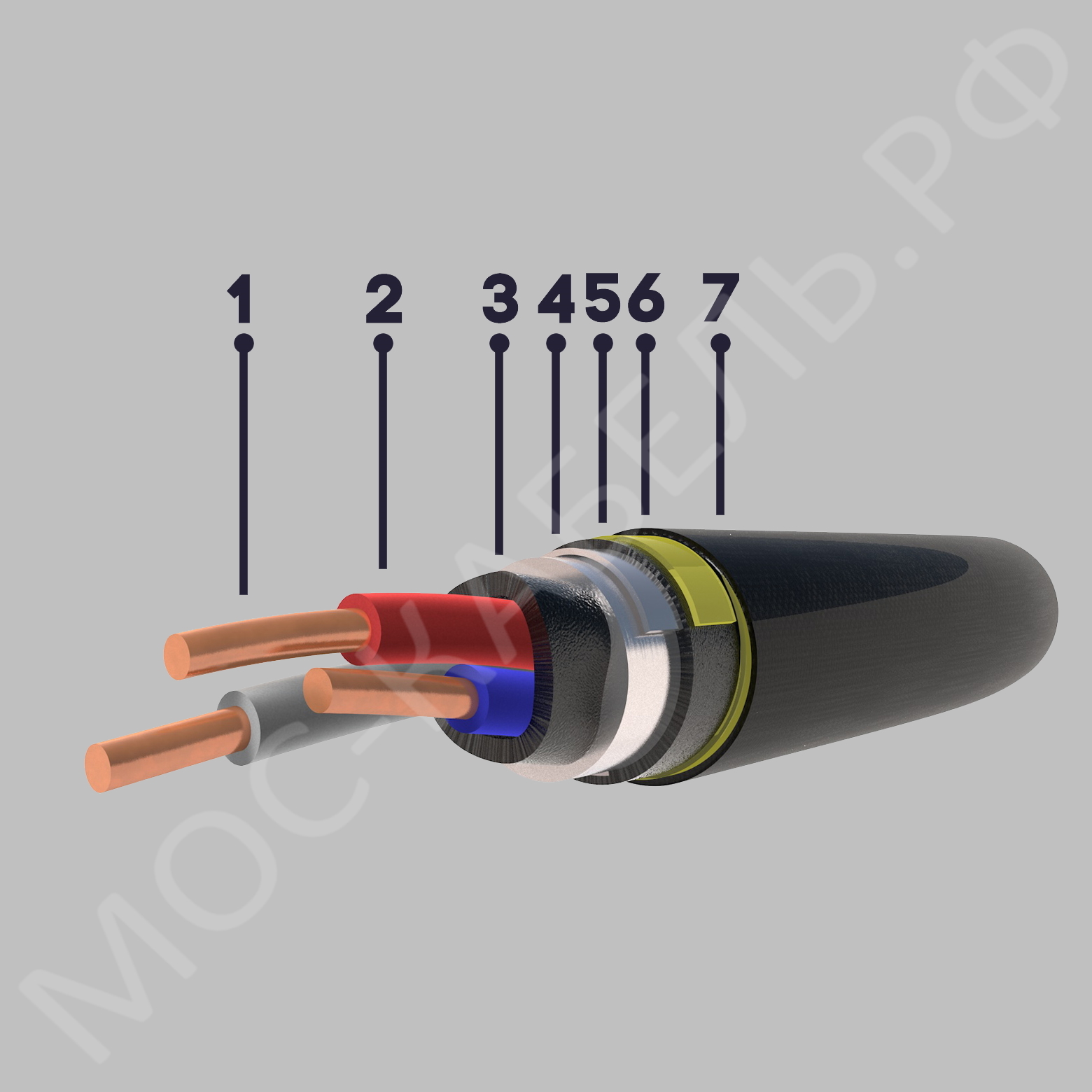 конструкция кабеля ПвБбШп(г)