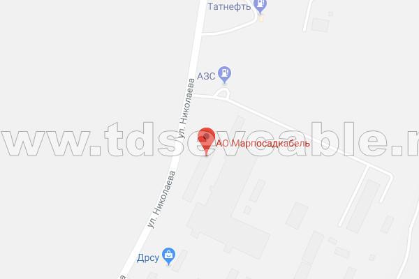 Расположение завода Марпосадкабель Расположение завода Марпосадкабель
